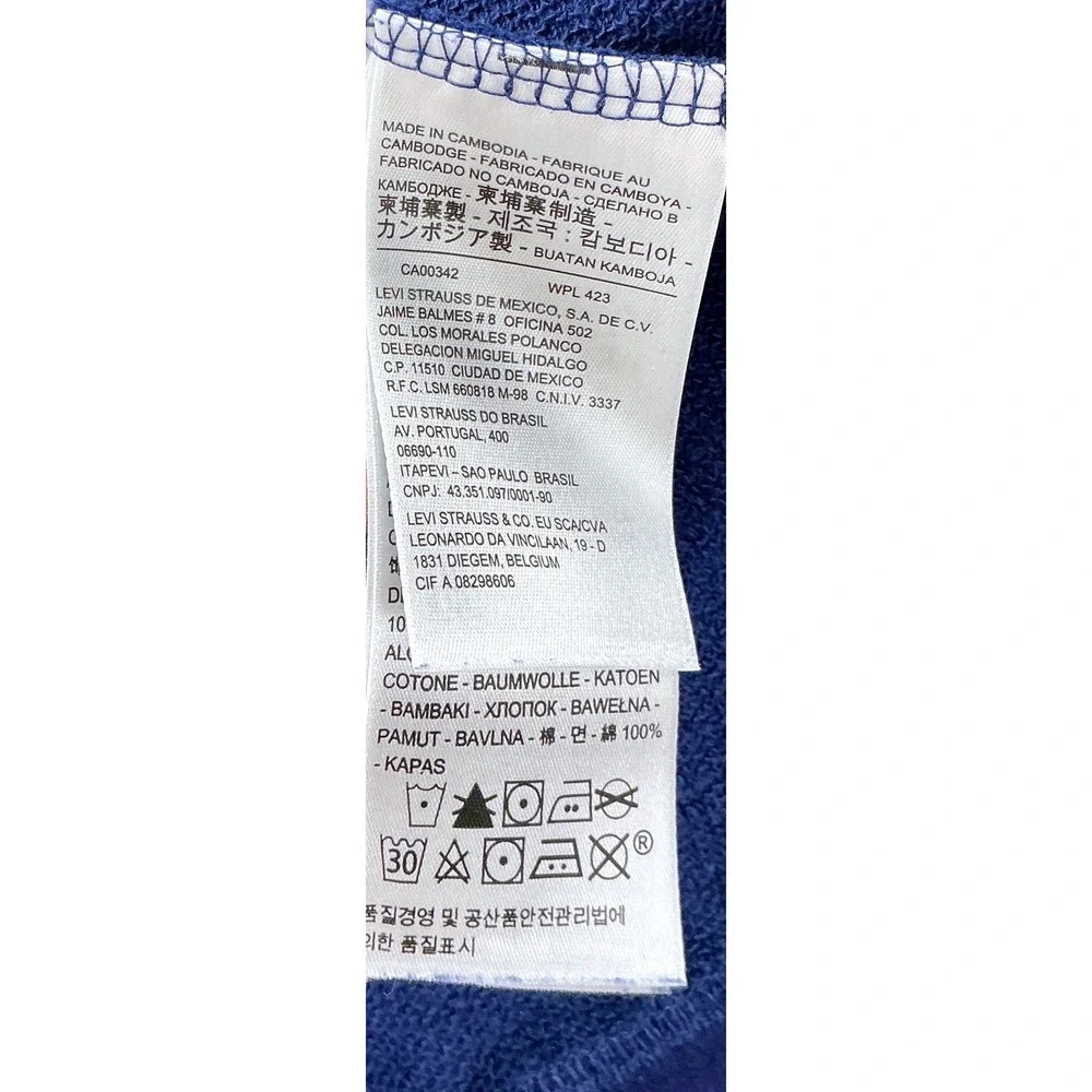 Levis Blue‎ Zip Hoodie M Spellout Logo Preppy Collegecore Athleisure Y2K Summer